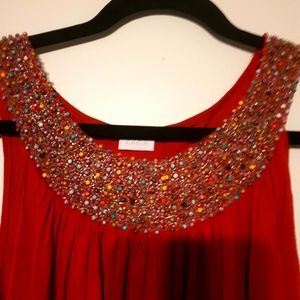 Orange Beaded Tank Top